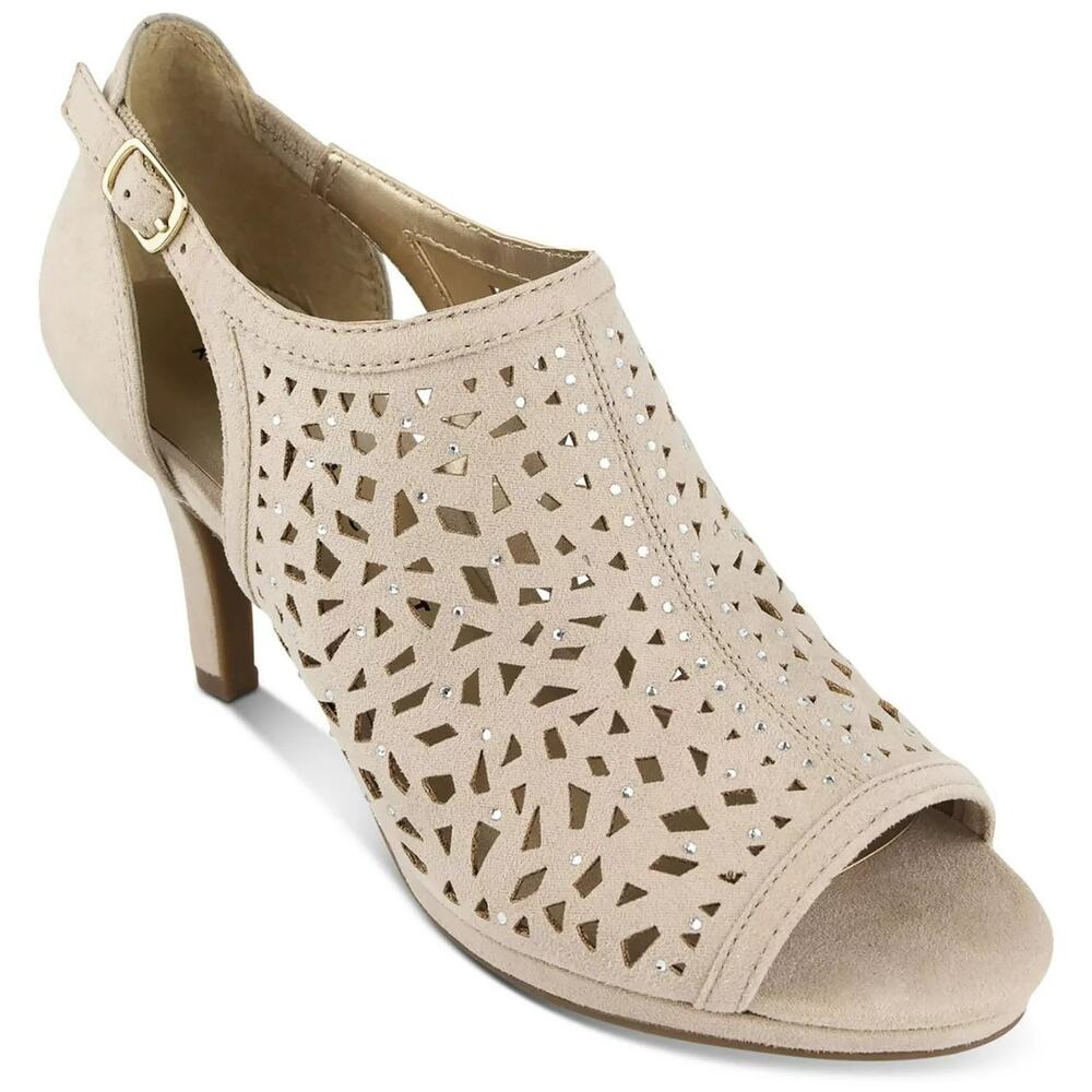 Karen Scott Beige Peep-Toe Heels
